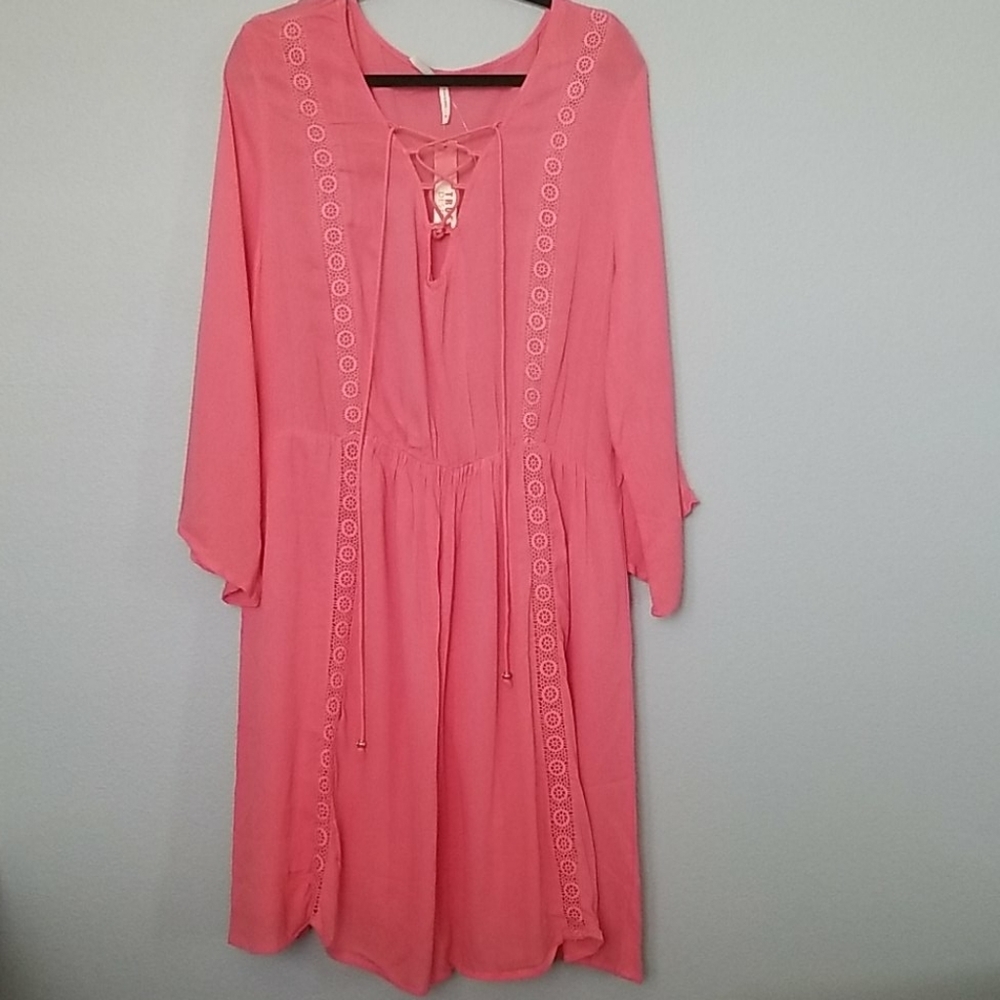True Destiny Plus Size NWT coral swim cover up 2X